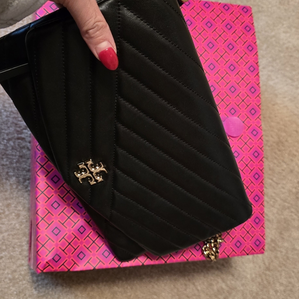 Tory Burch Black Quilted Leather Clutch - Picture 2 of 3